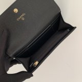 Chanel original grained calfskin black wallet GZ20110604