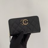 Chanel original grained calfskin black wallet GZ20110605