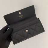 Chanel original grained calfskin black wallet GZ20110604