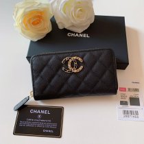 Chanel original grained calfskin black wallet GZ20110605
