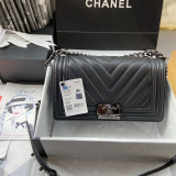Chanel original grained calfskin black Leboy DJ20110701