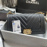 Chanel original grained calfskin black Leboy DJ20110701