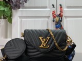 Louis vuitton 3 colors new Wave leather camera bag   MJ2142305