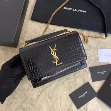 Saint Laurent Original kate Small with tassel in Embossed crocodle shiny leather  441973 MTX2143023