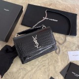 Saint Laurent Original kate Small with tassel in Embossed crocodle shiny leather  441973 MTX2143023