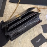 Saint Laurent Original kate Small with tassel in Embossed crocodle shiny leather  441973 MTX2143023