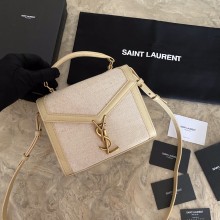 Saint Laurent Original Monogram All Over Small Satchel In Suede bag MTX2170107