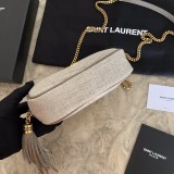 Saint Laurent Original Monogram All Over Small Satchel In Suede bag MTX2180303