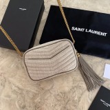 Saint Laurent Original Monogram All Over Small Satchel In Suede bag MTX2180303