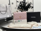 Channnel 4 colors Original Leather Long Chain Shoulder Handbag DJ22050501