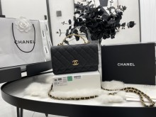 Channnel 4 colors Original Leather Long Chain Shoulder Handbag DJ22050501