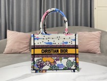 Dior mini book tote in embroidered canvas EY22062206