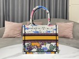 Dior mini book tote in embroidered canvas EY22062206