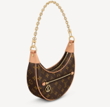 Louis vuitton M81098 monogram the Loop handbag is a half-moon baguette