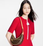 Louis vuitton M81098 monogram the Loop handbag is a half-moon baguette