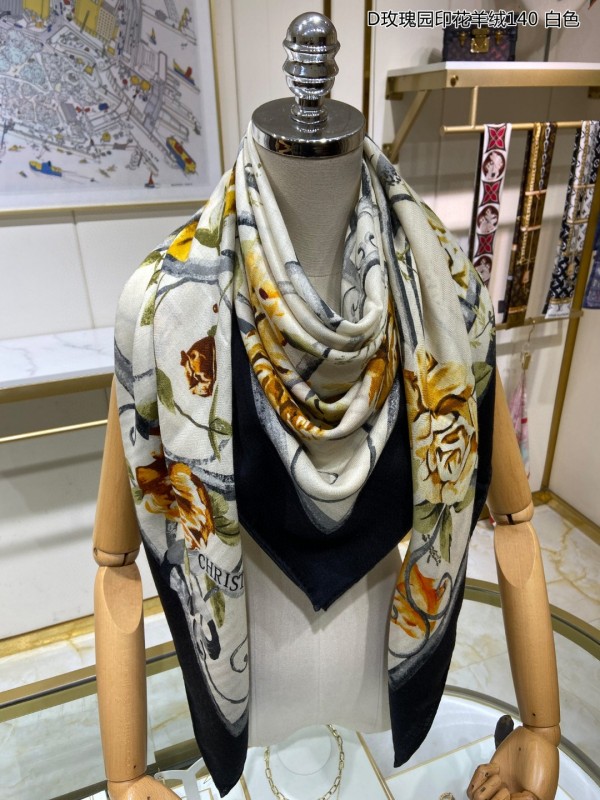 D*IOR scarf cashmere 140*140CM AN23120724