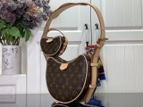 Louis vuitton M46828  monogram the Loop handbag is a half-moon baguette MX24010604