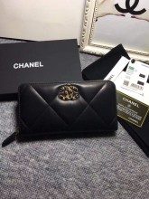 Chanel original grained calfskin black wallet GZ24012115