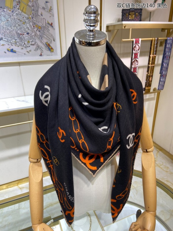 C*HANEL scarf cashmere 140*140CM AN24012209