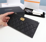 Chanel original grained calfskin black wallet GZ24012506