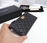 Chanel original grained calfskin black wallet GZ24012506