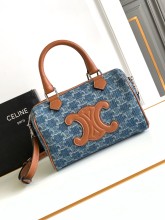 Celine Original Denim fabric cow leather top handle bag 1B24081105