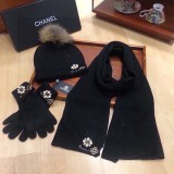 C*HANEL Hat Scarf Gloves AN24091903