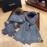 C*HANEL Hat Scarf Gloves AN24091903