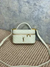 Saint Laurent Original Monogram All Over Small Satchel In Suede bag MTX25011206