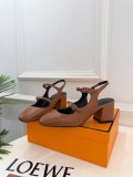 Hermes Leather women 6cm high heel sandal shoes HG26090608