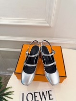 Hermes Leather women 6cm high heel sandal shoes HG26090606