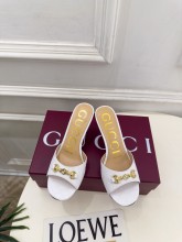 Gucci Leather women 7.5cm high heel sandal shoes HG26102330