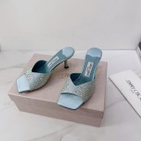 Jimmy Leather Choo women 7cm high heel sandal shoes HG26102537