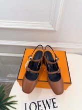 Hermes Leather women 6cm high heel sandal shoes HG26090608