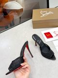 Christian Leather Louboutin women 10.5cm high heel sandal shoes HG26092995