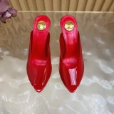 YSL Leather women 9.5cm high heel sandal shoes HG26102513