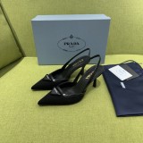Prada Leather women 7.5cm high heel sandal shoes HG26091937
