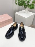 Miu Leather Miu women flat shoes HG26101527
