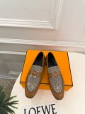 Hermes Leather women flat shoes HG26102645