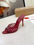 Christian Leather Louboutin women 10.5cm high heel sandal shoes HG26092995