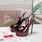 Christian Leather Louboutin women 10cm high heel shoes HG26102733