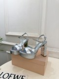Miu Leather Miu women 11cm high heel sandal shoes HG26102319
