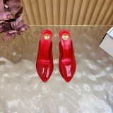 YSL Leather women 9.5cm high heel sandal shoes HG26102513