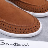 Santoni Leather men flat shoes HG26082914