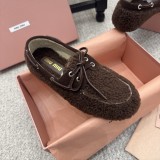 Miu Leather Miu women flat shoes HG26100901