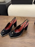 Chanel Leather women 9cm high heel shoes HG26102441