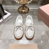Miu Leather Miu women flat shoes HG26090137