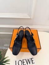 Hermes Leather women 6cm high heel sandal shoes HG26090611
