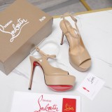 Christian Leather Louboutin women 10cm high heel shoes HG26102733