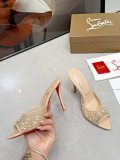 Christian Leather Louboutin women 10.5cm high heel sandal shoes HG26092995